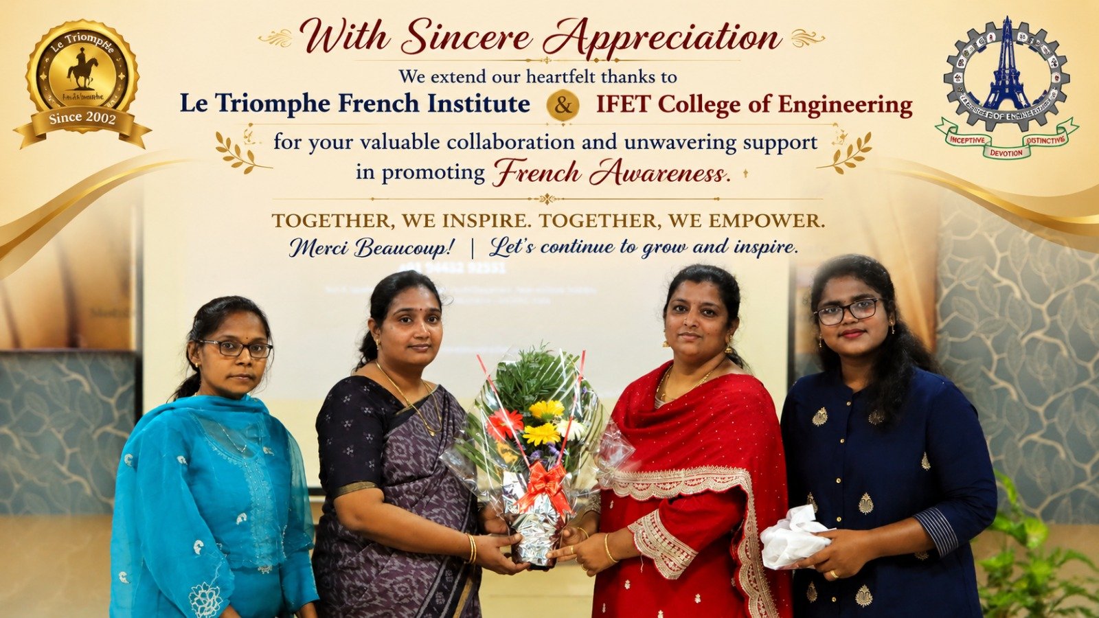French class, DELF exam, TEF training, Le Triomphe Pondicherry, online course, French coaching India